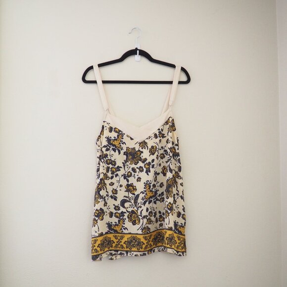 Free People Floral Camisole in Cream and Yellow - Picture 4 of 7